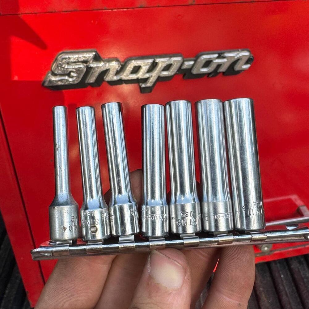 Vintage snap on SAE 1/4 inch deep socket set 1/8"-11/32" 7 pieces STM